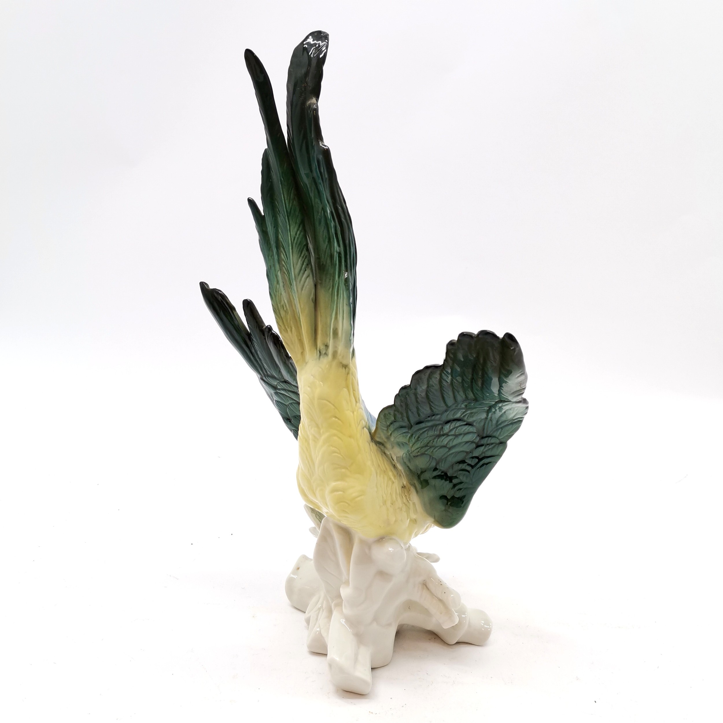 German porcelain Karl Ens figure of a parrot on naturalistic base, in good condition, 37 cm high x - Image 2 of 4