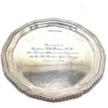 1946 silver salver by E Silver & Co with 1953 presentation inscription to (Major) Patrick L Rome