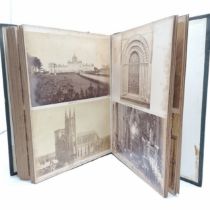 Large album of antique photographs with annotation inc Caledonian canal, castles etc - album, 43cm x