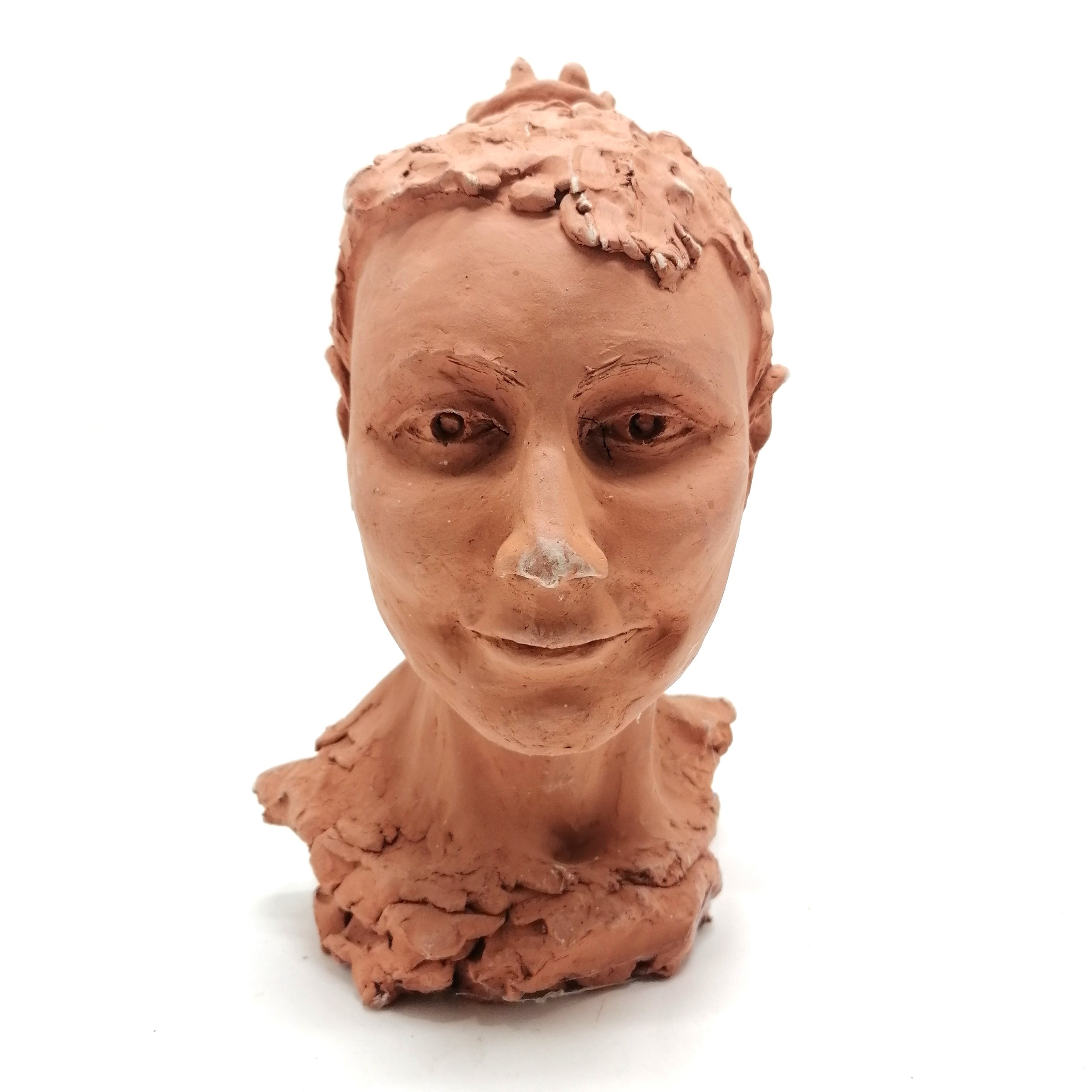2 terracotta sculpted heads the biggest 32cm high - Image 5 of 7