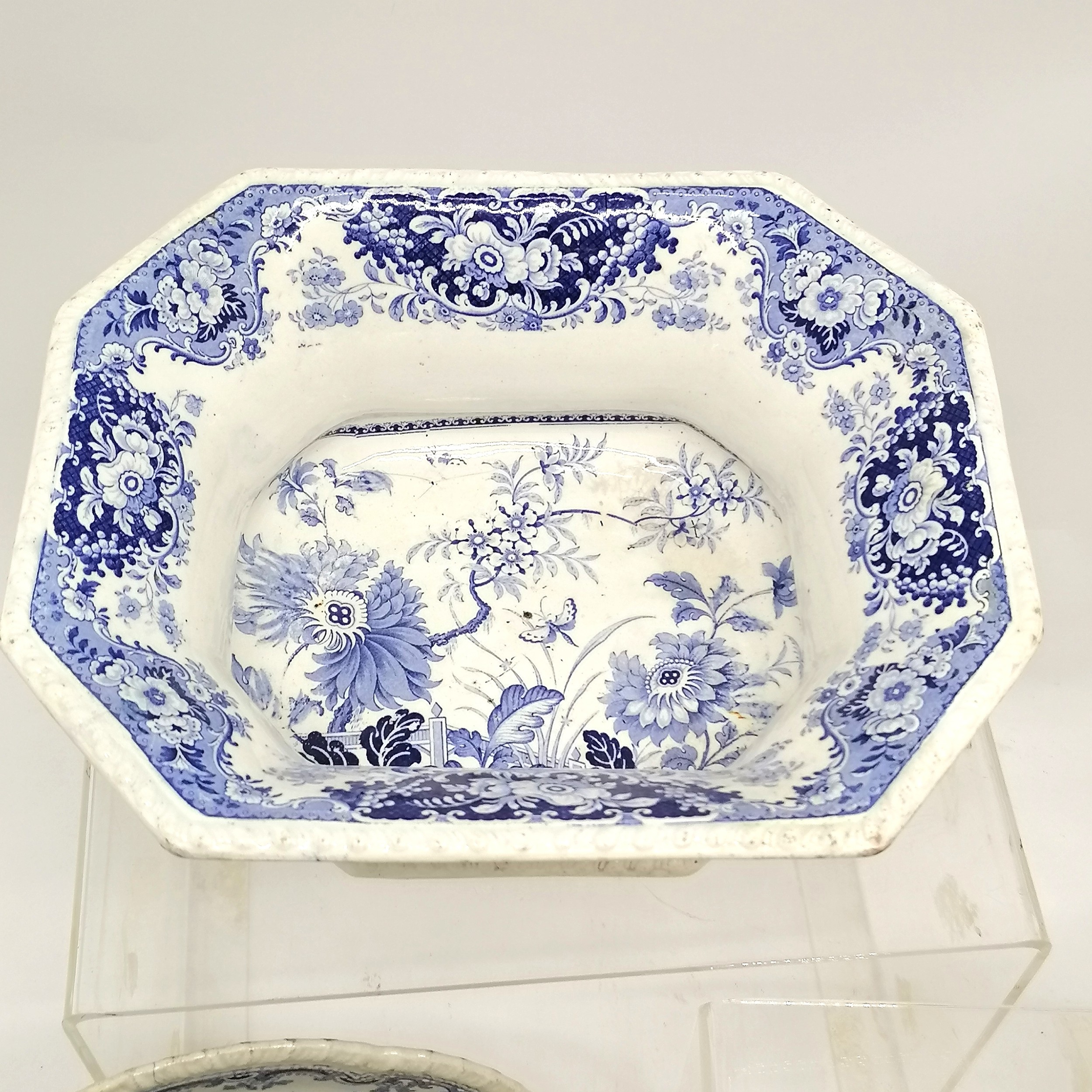 Quantity of blue and white china to include Royal Persian stone china bowl 27 cm wide x 23 cm deep x - Image 2 of 3