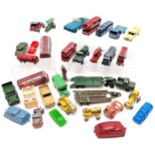 Qty of mostly die cast vintage toy cars mostly Lesney all in playworn condition