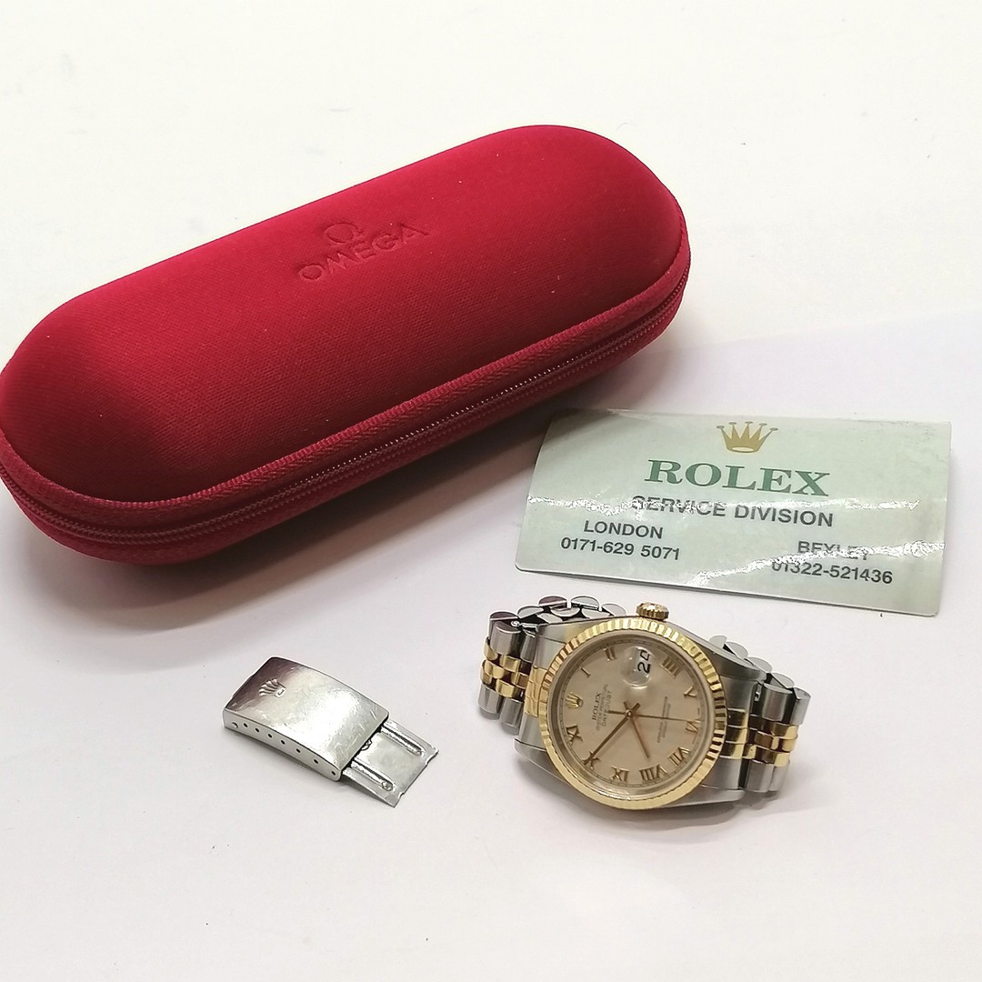 Mens Rolex datejust bi-metal #16233 automatic wristwatch with pyramid dial (33mm case) on the - Image 3 of 4