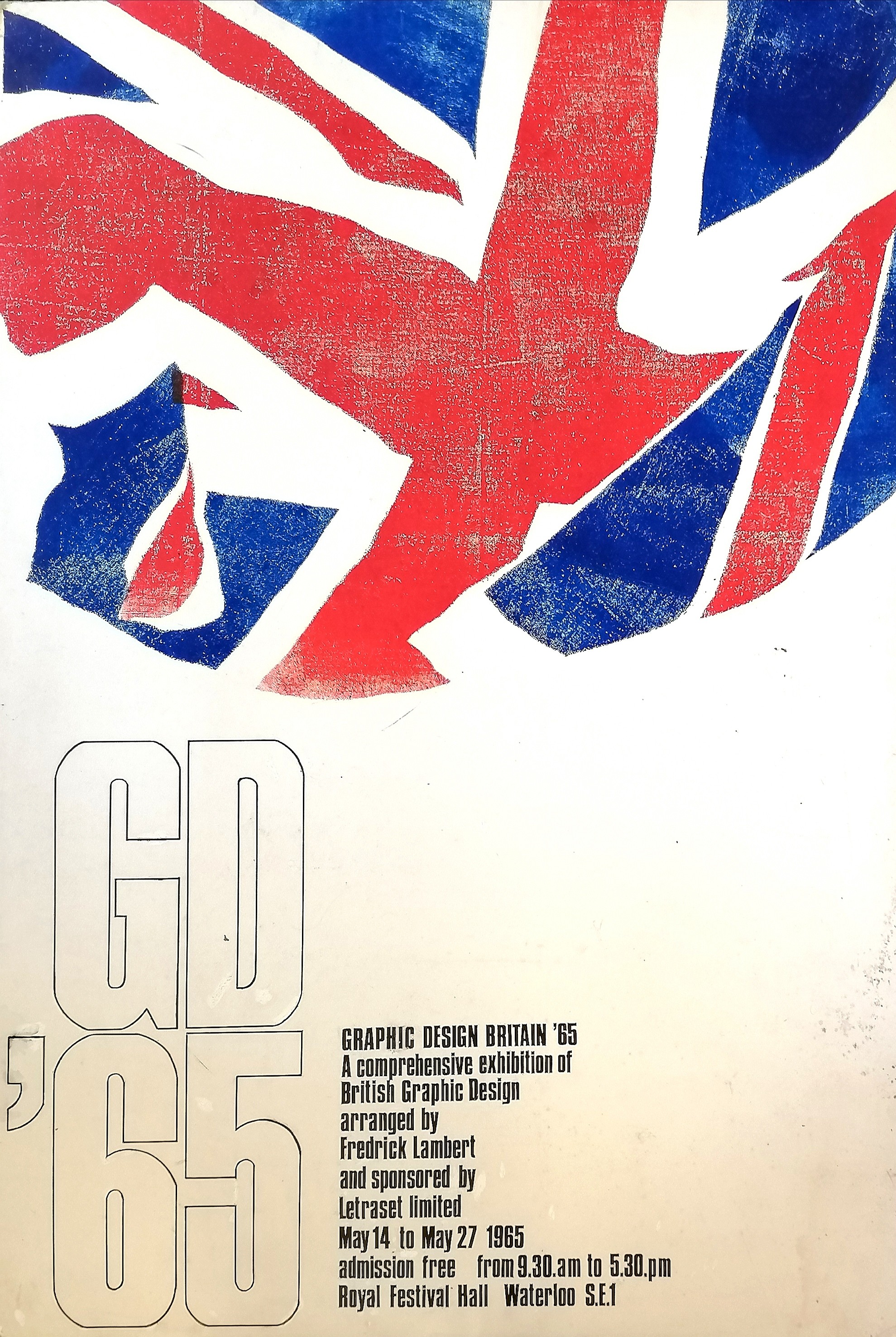 Mary Jacobsen (née Futo) original 'Graphic Design Britain '65' poster hand drawn and screen