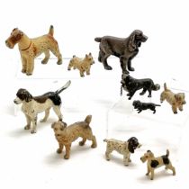 Qty of vintage metal dogs inc silver plated red setter (6.5cm high) etc - some losses to paint