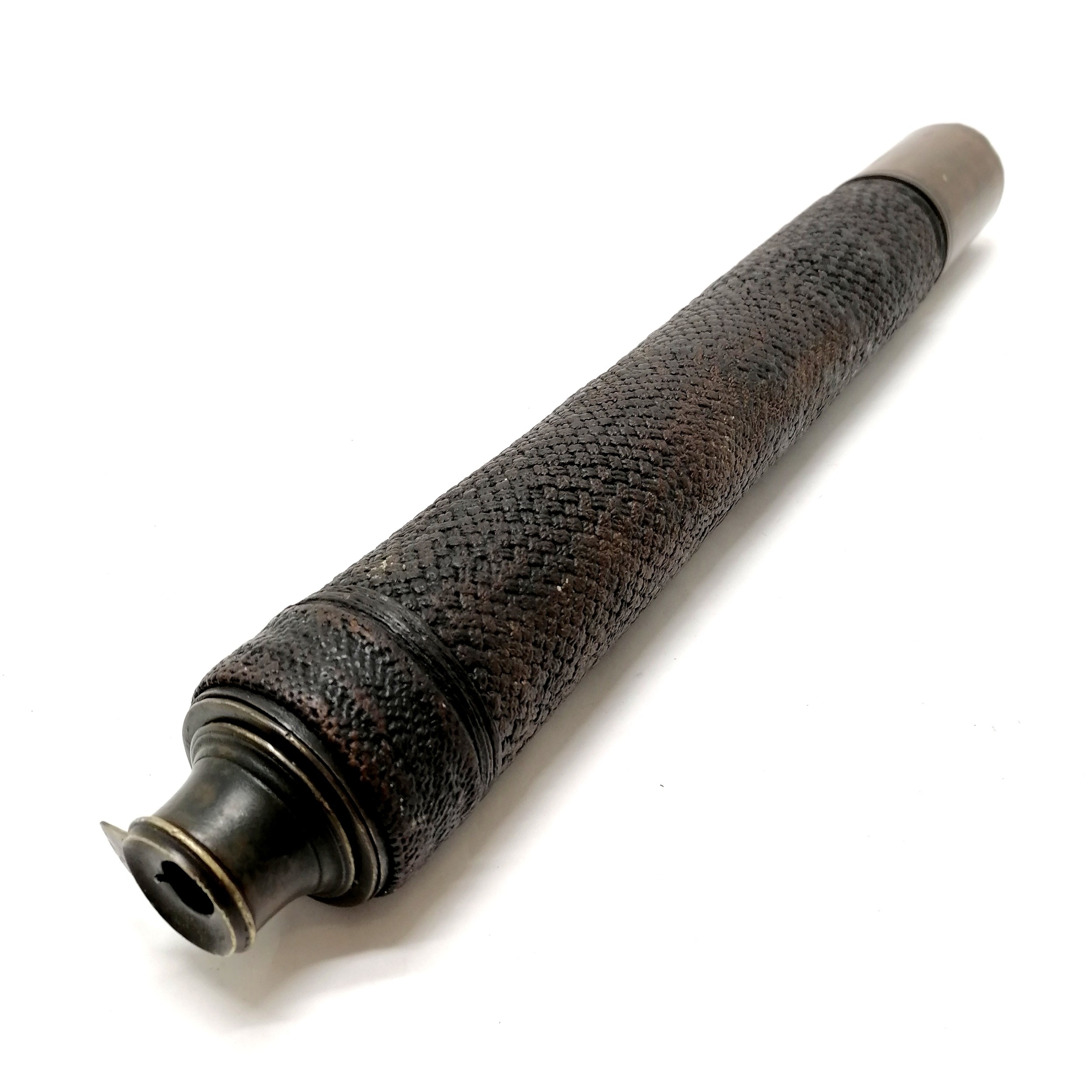 Antique single draw nautical night or day telescope by Harris & Sons (London) ? ~ 89cm extended - Image 3 of 6