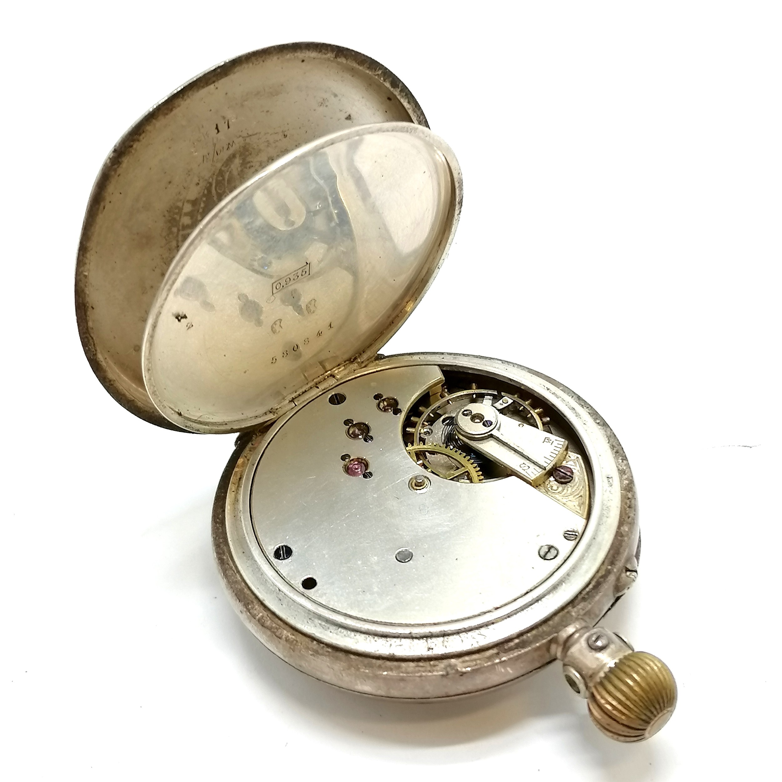 5 x antique silver cased pocket watches (J W Benson (runs) in original fitted display box) ~ for - Image 6 of 7