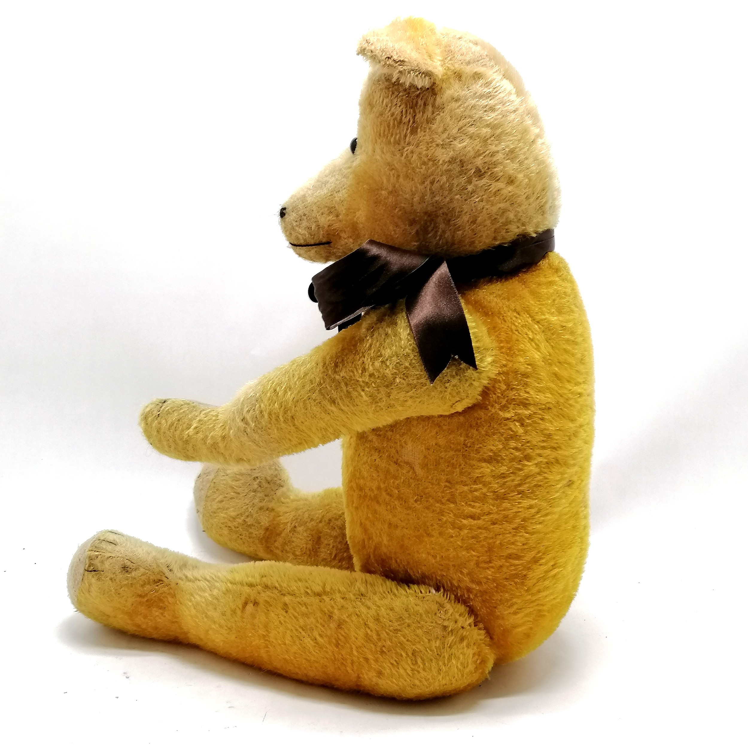 1926 large jointed teddy called Monty straw filled with glass eyes and stitched mouth and nose ( - Image 6 of 10