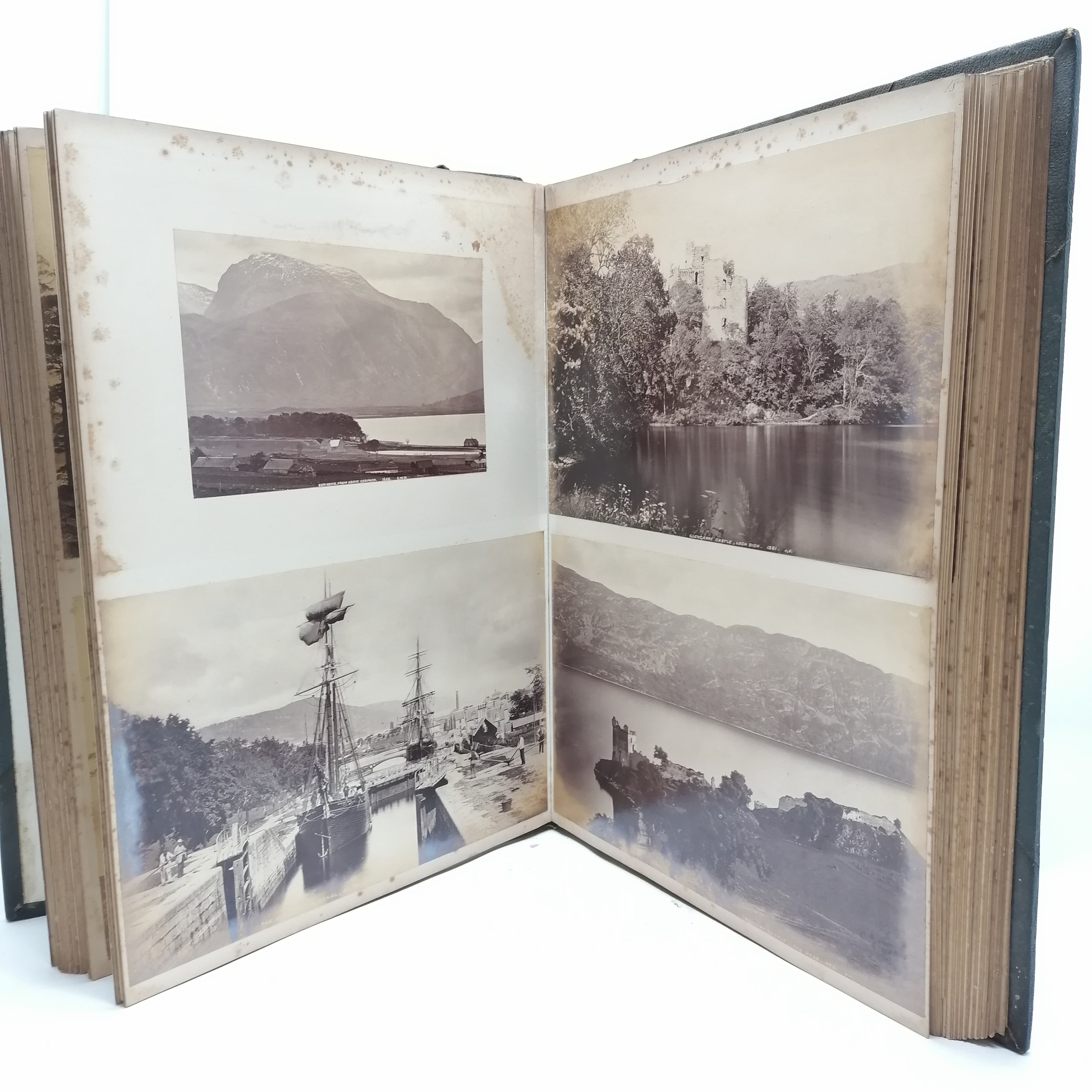 Large album of antique photographs with annotation inc Caledonian canal, castles etc - album, 43cm x - Image 3 of 11