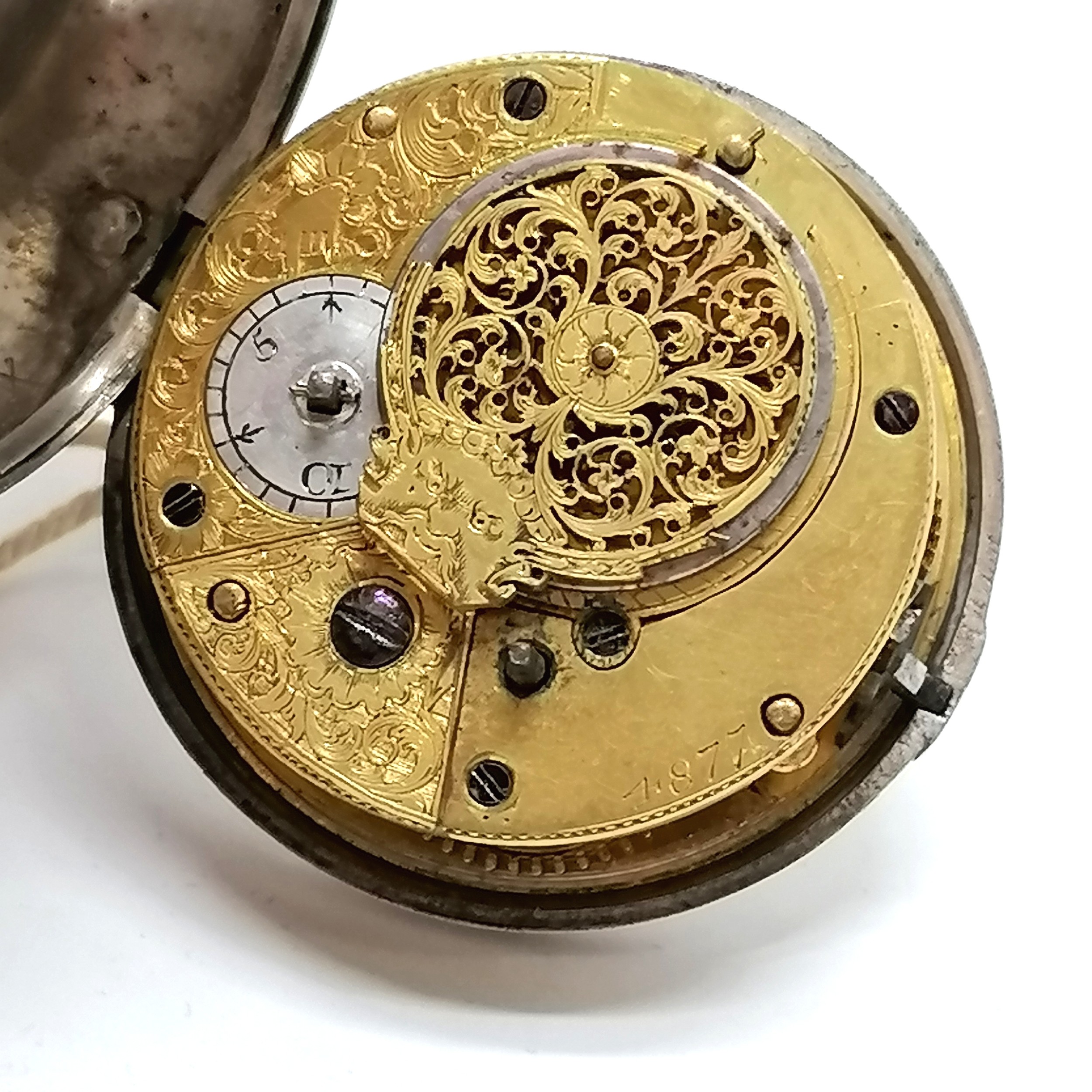 Antique silver pair cased fusee pocket watch - silver 58mm outer case 1799 by John Taylor, has - Image 4 of 4