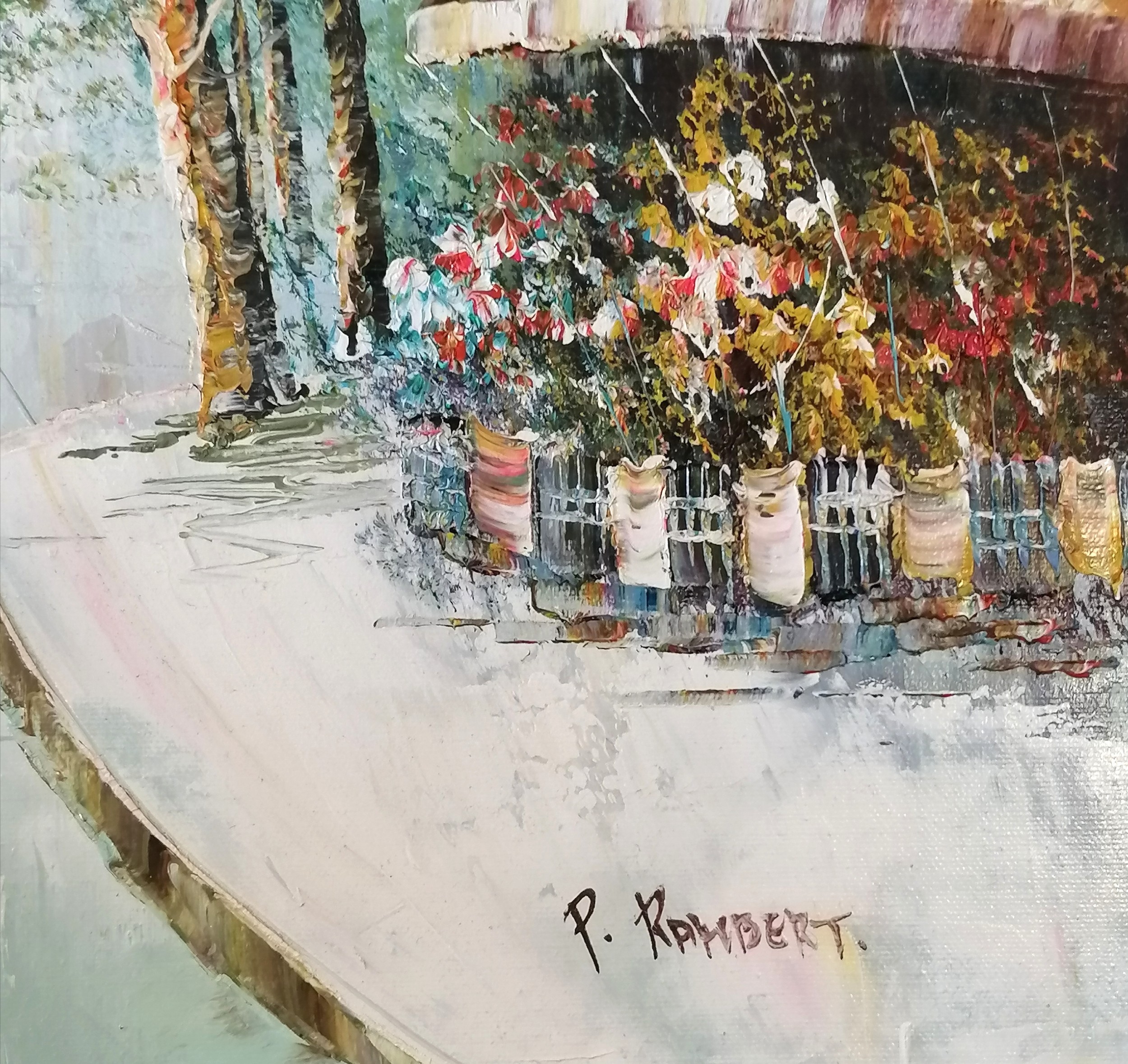 Paul Rambert (1910-70) 2 x oil paintings on canvas of Parisian scenes inc Arc de Triomphe - frame - Image 2 of 4