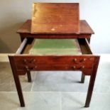 Antique mahogany Architects desk, fitted with reading stand, extending pull out front revealing