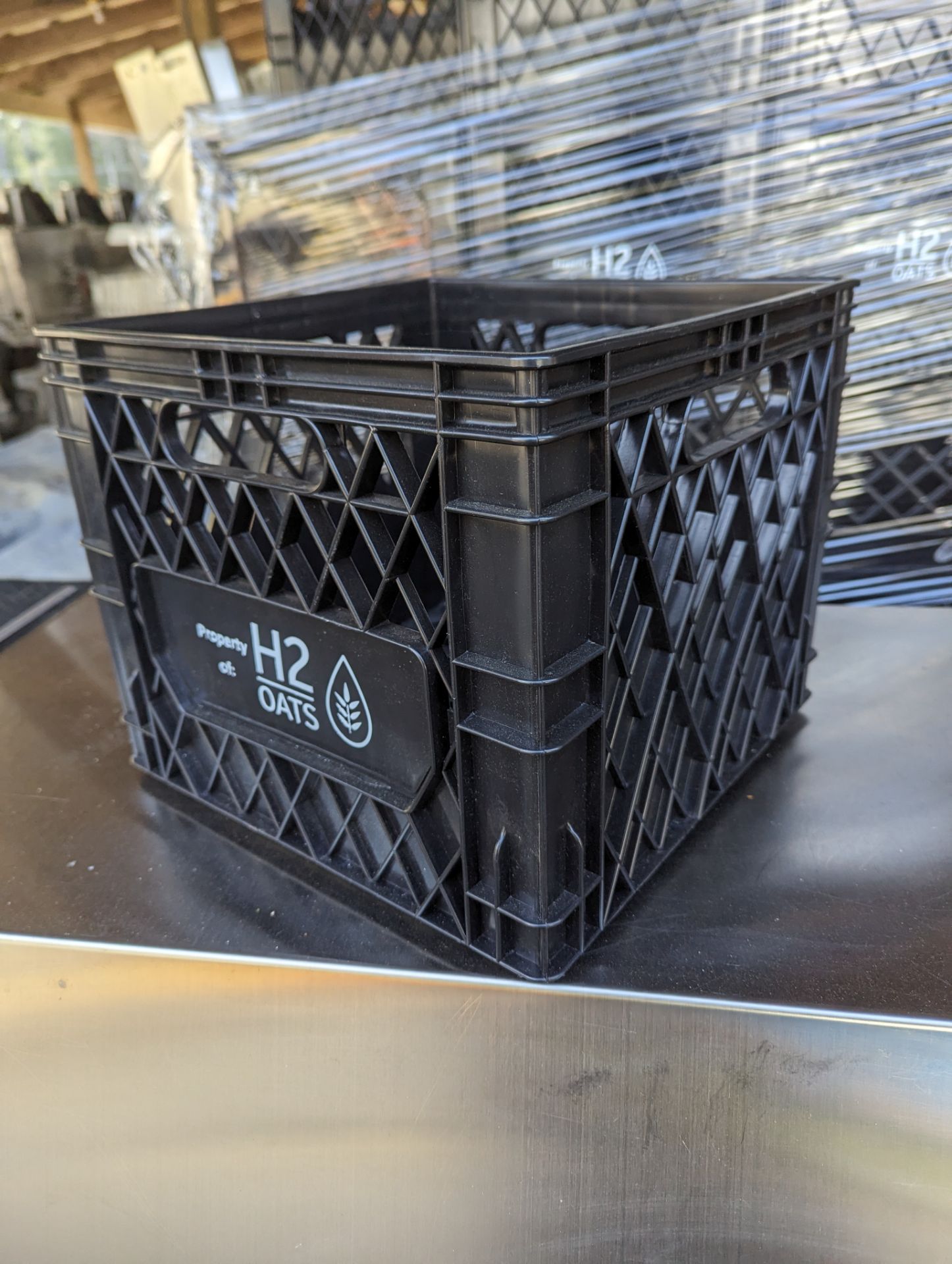 Skid of 60, As New, Black Milk Crates