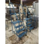 2 Blue 36" Rolling Stair Cases