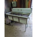 Unused Stainless Steel 3 Compartment Sink