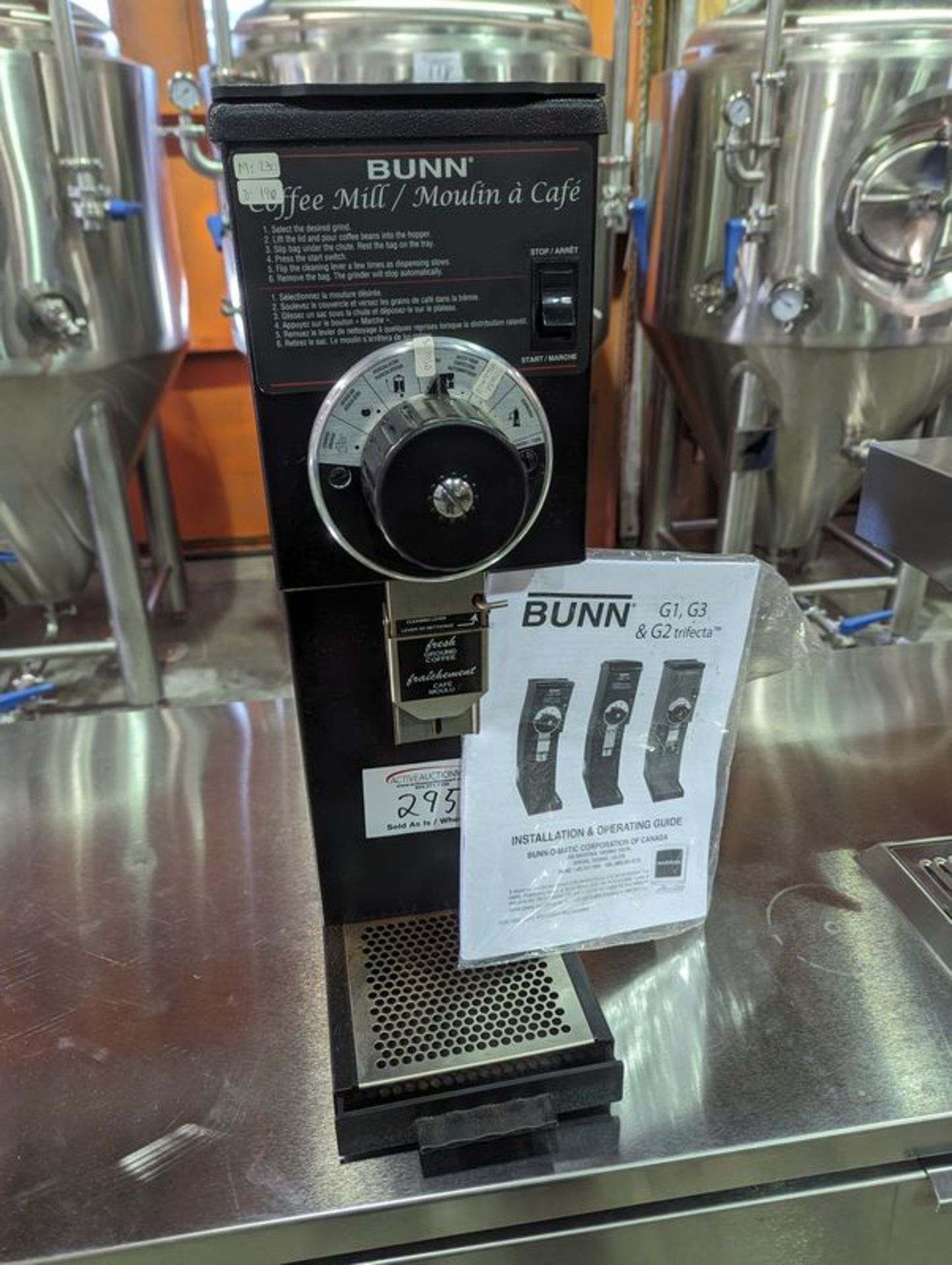 Bunn Coffee Grinder Model G1 - Purchased New, Used 1 Year, New Cost $1414.00