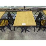 10 Metal Chairs, Five 24 x 30" Wood Tables and One 30 x 54" Table - Purchased New, Used 1 Year