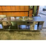 33 x 108" Custom Stainless Steel Counter with 3 Hot Wells