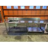 Quest 36 x 104" Stainless Steel Work Table with Sink and Can Opener