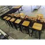 6 Metal and Wood Bar Stools