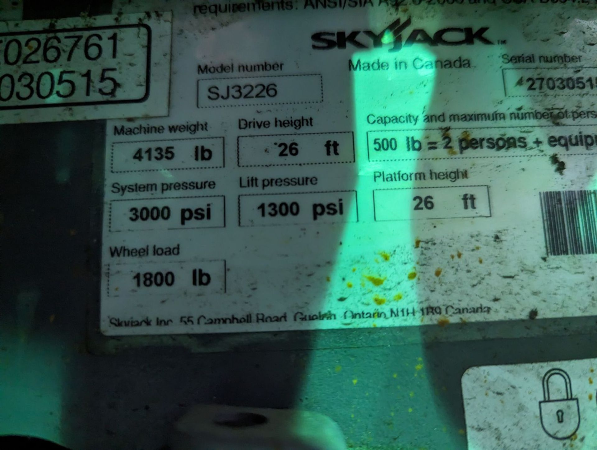 Skyjack SJIH3226 - 26 Foot Scissor Lift with Built In Charger - Image 2 of 2