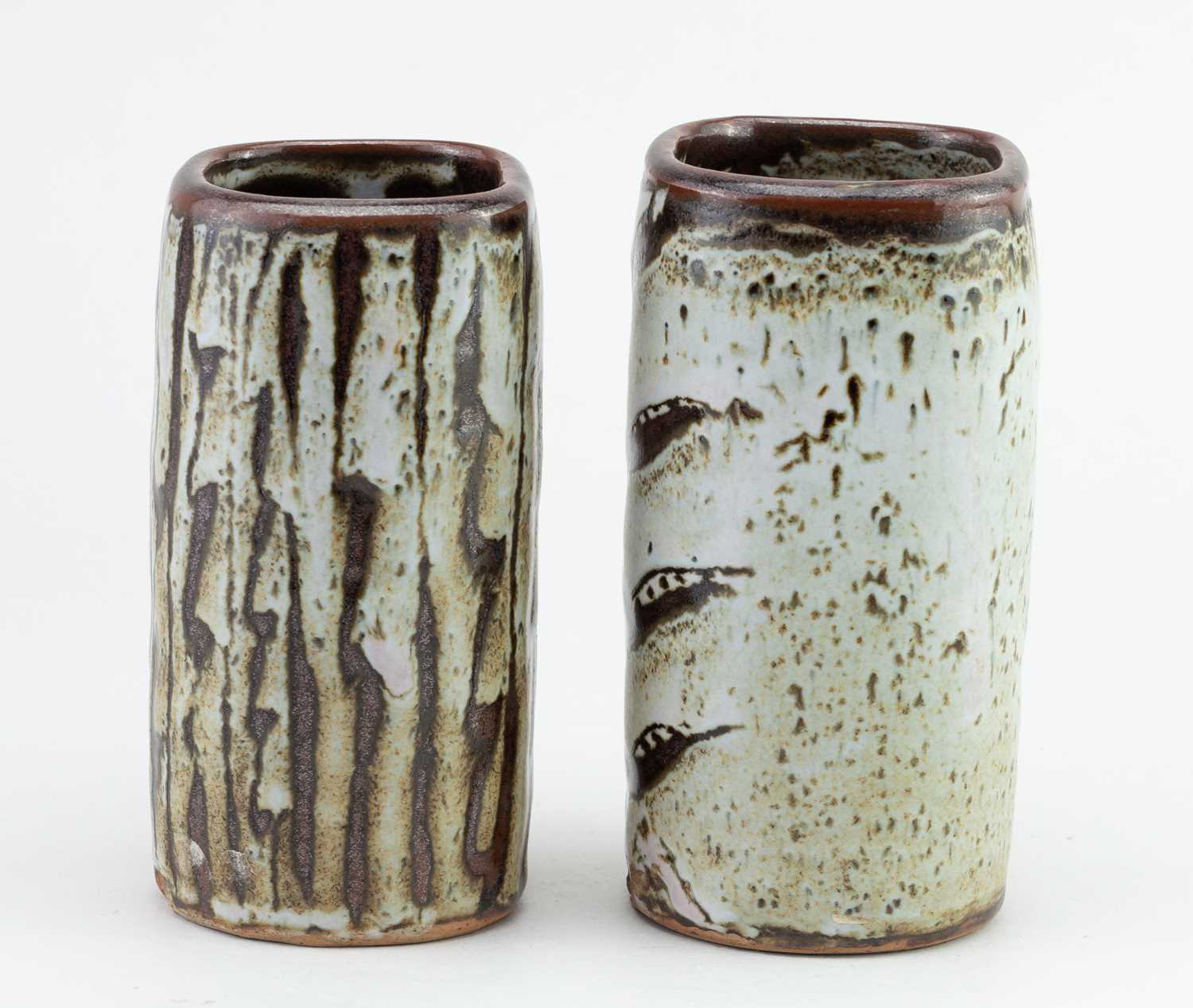 † DAVID LEACH (1911-2005) for Lowerdown Pottery; a cylindrical stoneware vase covered in dolomite - Image 2 of 6