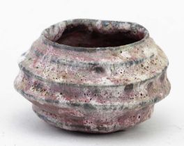 † AKI MORIUCHI (born 1947); a stoneware bowl with pronounced ribbing and textured surface