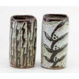 † DAVID LEACH (1911-2005) for Lowerdown Pottery; a cylindrical stoneware vase covered in dolomite