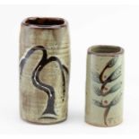 † DAVID LEACH (1911-2005) for Lowerdown Pottery; a cylindrical stoneware vase covered in dolomite