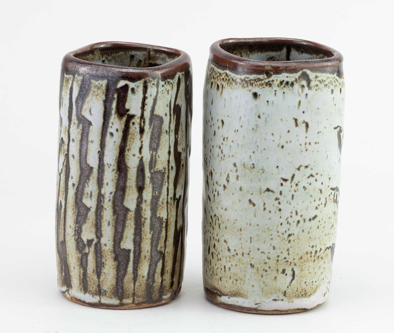 † DAVID LEACH (1911-2005) for Lowerdown Pottery; a cylindrical stoneware vase covered in dolomite - Image 4 of 6