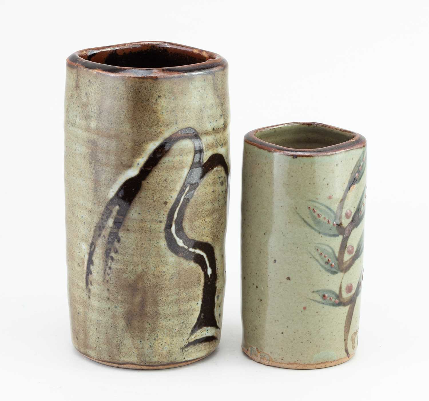 † DAVID LEACH (1911-2005) for Lowerdown Pottery; a cylindrical stoneware vase covered in dolomite - Image 4 of 6