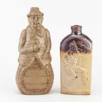 A 19th century salt glazed Reform flask, relief decorated with the actor Thomas D Rice, height 17cm,