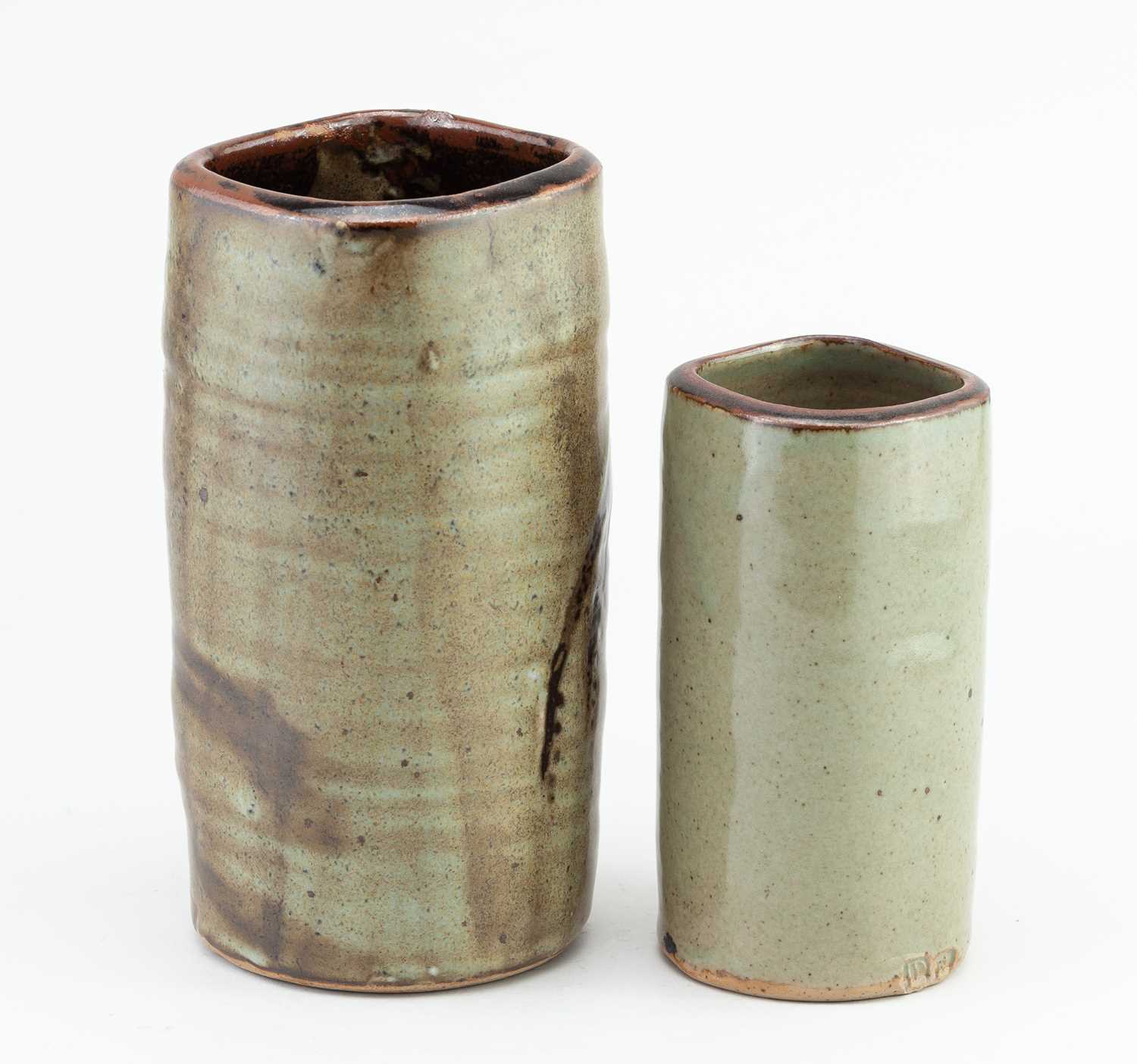 † DAVID LEACH (1911-2005) for Lowerdown Pottery; a cylindrical stoneware vase covered in dolomite - Image 3 of 6