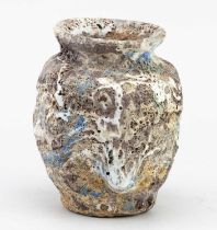 † AKI MORIUCHI (born 1947); a stoneware vessel with heavily textured surface, impressed mark, height