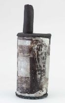 † ANNABEL FARADAY (born 1949); 'Groynes and Waves', an earthenware bottle with off centre neck