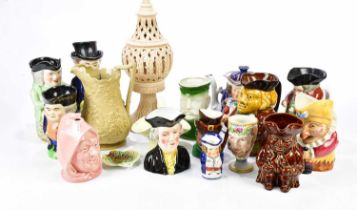 A collection on 19th century and later Toby jugs, including Staffordshire examples, a