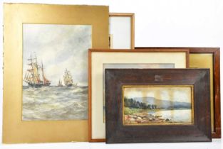 AUBREY RAMUS; watercolour, maritime scene, signed and dated 1916, 37 x 26cm, a further watercolour
