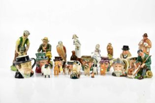 A collection of various ceramic figures, to include a Royal Doulton "Lambing Time", HN1890, "The