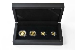 An Elizabeth II cased set of 2021 full sovereign, half sovereign, quarter sovereign and a 1/8