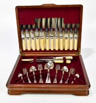 THOMAS WAND & SONS; an electroplated six setting canteen of silver plated cutlery.