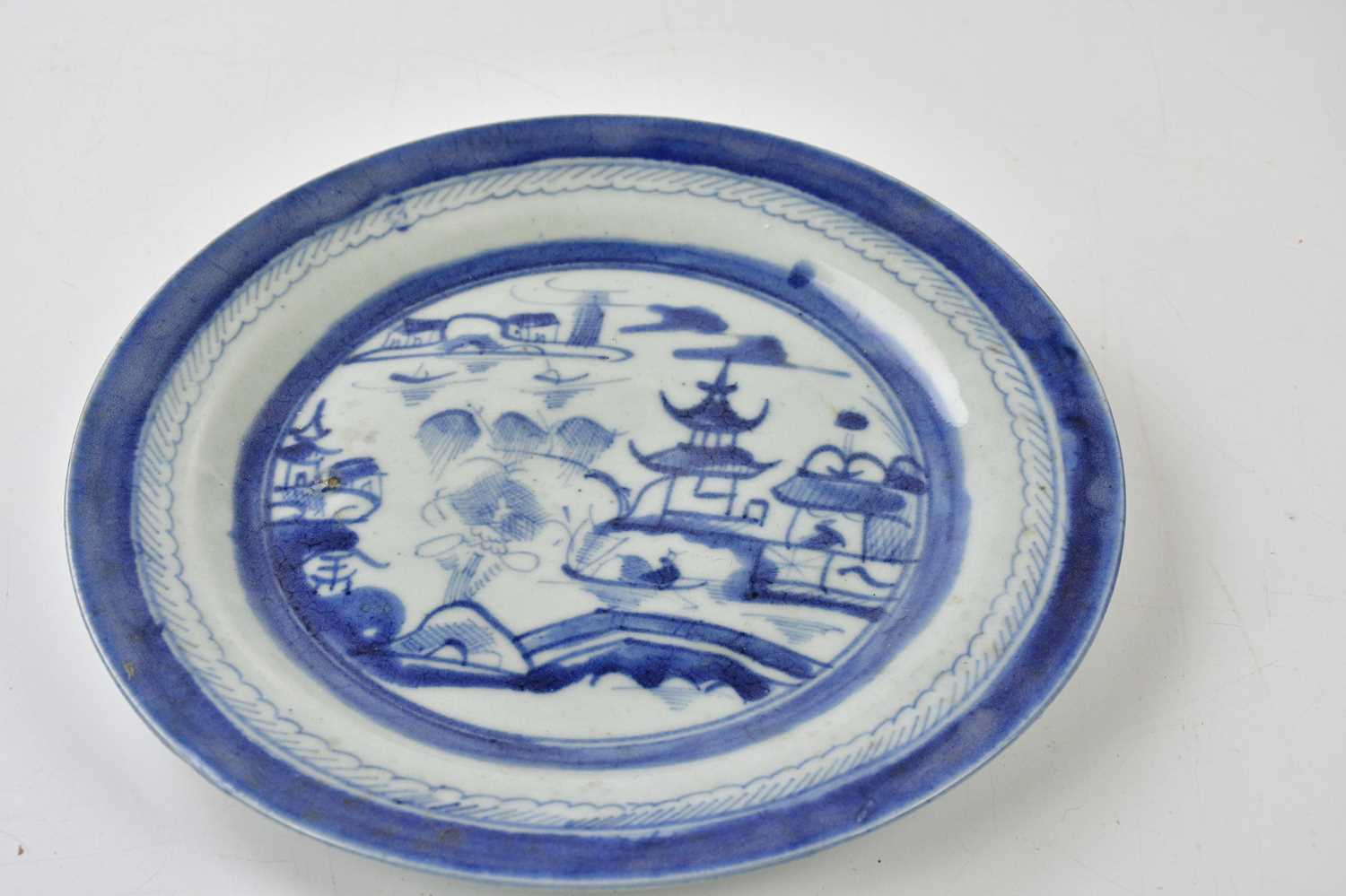 DELFT; two 18th century tin glazed plates to include an example in the Oriental manner with a figure - Image 6 of 12