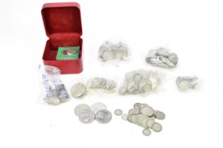 A mixed collection of early 20th century coins to include shillings, half crowns, sixpences, etc.