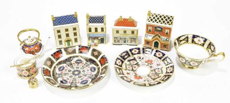 ROYAL CROWN DERBY; a group of four houses to include "The Ram Public House", "The China Shop", "
