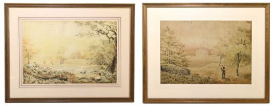 19TH CENTURY ENGLISH SCHOOL; a pair of watercolours, 'Mollance House, Castle Douglas', unsigned,