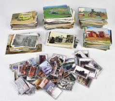 TRANSPORT INTEREST; a collection of postcards, photographs, fridge magnets of traction engines,