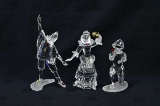 SWAROVSKI; three Collectors' Club figures, 'Masquerade Pierrot', 'Masquerade Columbine' and '
