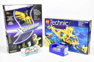 A small collection of toys to include a Lego Technic submarine, a Corgi Astra 16V Rally, an X-Twin
