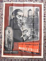 MAURICE UTRILLO; a very large original film poster from 1950 depicting the artist himself, approx