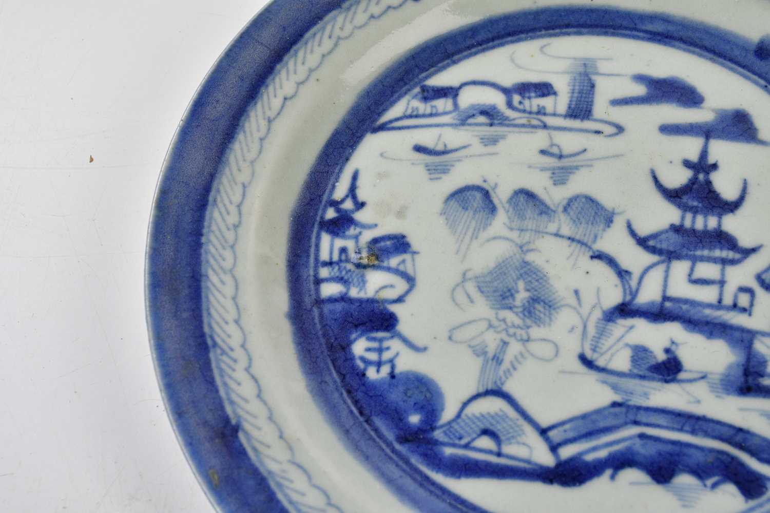 DELFT; two 18th century tin glazed plates to include an example in the Oriental manner with a figure - Image 7 of 12