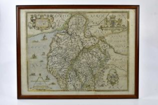 AFTER CHRISTOPHER SAXTON; a 20th century map of Westmorland, 42 x 56cm, framed and glazed.